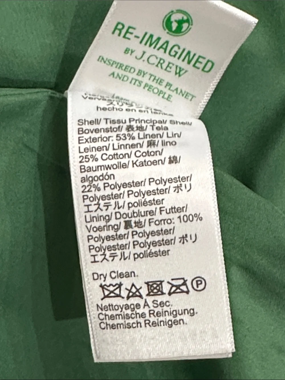 J. Crew Factory Women’s Green Refined linen-blend blazer Preppy Classic Size 4